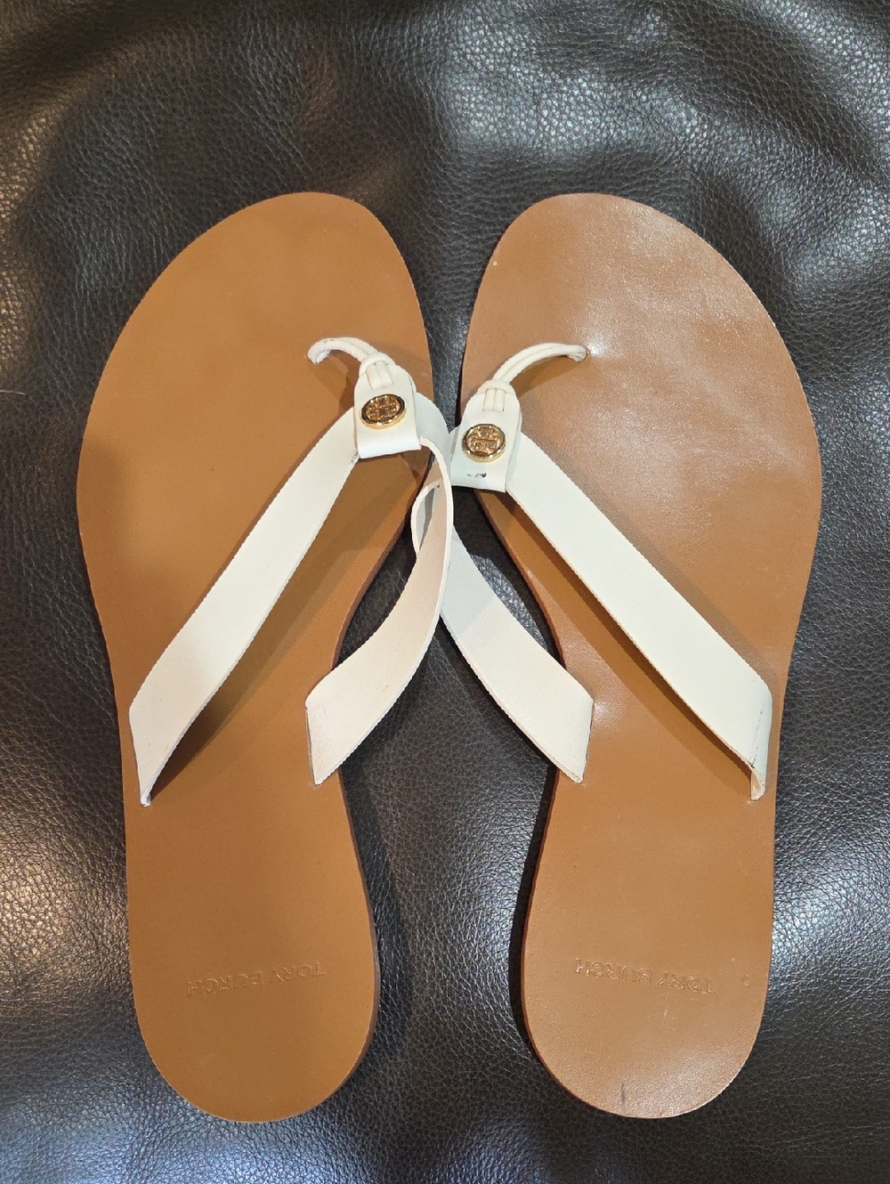 Women's Tory Burch Manon Off White Thong Sandals 8.5